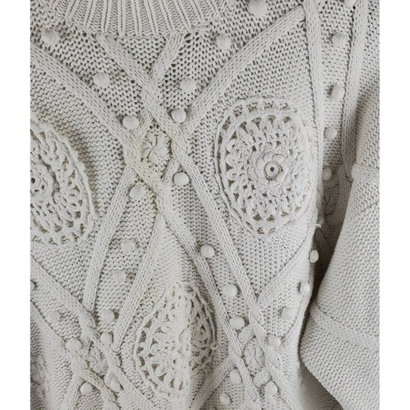 Boaz Womens Chunky White Sweater Winter Warm Long Sleeve Pullover Plus Sz 22/24 - Picture 3 of 7